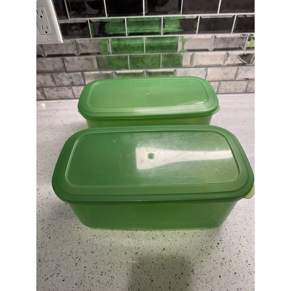 DEBBIE Meyer GREEN BOX Container 6 Quart # 5 BPA Free Made in USA w/Lid Lot Of 2 - Picture 2 of 8
